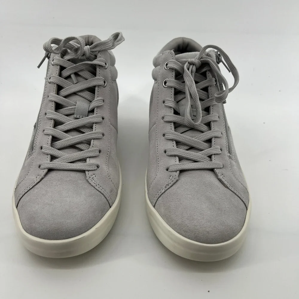 Vionic Women 8.5 Rosemont Suede Side-Zip Casual Sneakers Vapor Grey Arch Support